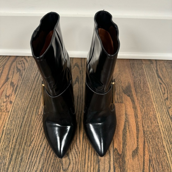 See by Chloe Patent Leather Gold Buckle Heeled Boots size 38 - Picture 2 of 8